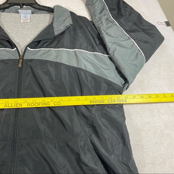 Reebok Jacket Men’s 2XL Zip Lined Jacket pockets Black gray light Windbreaker - Picture 7 of 14
